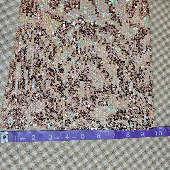 SHO Tadashi Shoji Rose Mist Sequin Cutout Taylor Swift Eras Look Sexy Jumpsuit - Picture 15 of 15